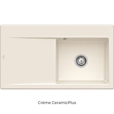 Evier cuve à droite avec vidage VILLEROY ET BOCH Subway 50 crème ceramic plus