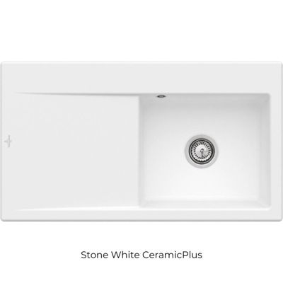 Evier cuve à droite avec vidage VILLEROY ET BOCH Subway 50 stone ceramic plus
