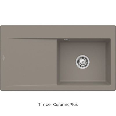 Evier cuve à droite avec vidage VILLEROY ET BOCH Subway 50 timber ceramic plus