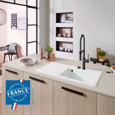 Ãvier en cÃ©ramique 1 cuve Ã  droite Ã  encastrer Villeroy & Boch Subway Style blanc brillant