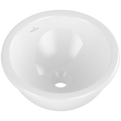 Vasque 45 x 45 ronde à encastrer par dessous VILLEROY ET BOCH Loop & Friends TitanCeram avec trop plein