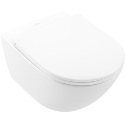 WC suspendu avec bride VILLEROY ET BOCH Universo TwistFlush avec abattant