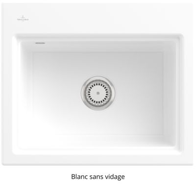 Evier VILLEROY ET BOCH Subway Style 60 CeramicPlus vidage manuel finition