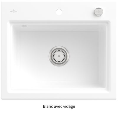 Evier VILLEROY ET BOCH Subway Style 60 CeramicPlus vidage automatique finition
