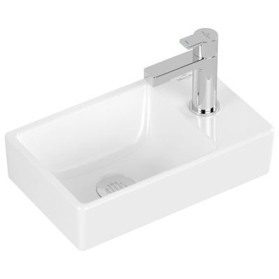 Villeroy & Boch Avento pack lave mains avec robinetterie bonde clic clac siphon chromé et kit de fixation - vue 2