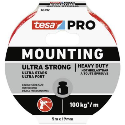 Tesa Mounting PRO Ultra Strong 66792 00001 00 Ruban de montage x 5 x 19 mm 1 pc