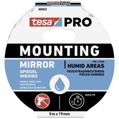 tesa Mounting PRO Ruban de montage miroir double face 5 x 19 mm modèle 66952 00001 00