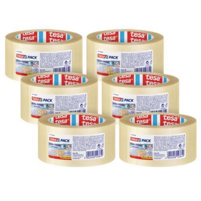 tesa ULTRA STRONG 57176 Pack 6 rouleaux 66 x 50 mm ruban adhésif d'emballage