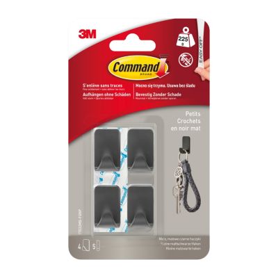 Crochet métal noir petit modèle Command