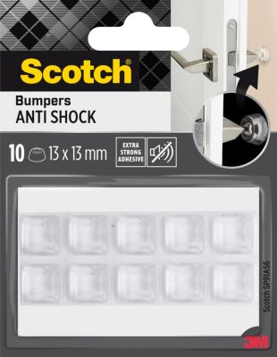 Patin bumper antichoc carré transparent Scotch 13 x 13 mm, lot de 10