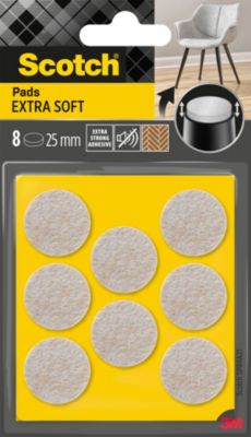 Patin en feutre laine adhésif rond beige Scotch ø25 mm, lot de 8
