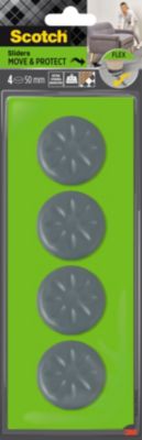 Patin glisseur adhésif rond gris Scotch ø50 mm, lot de 4