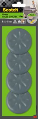 Patin glisseur adhésif rond gris Scotch ø65 mm, lot de 4