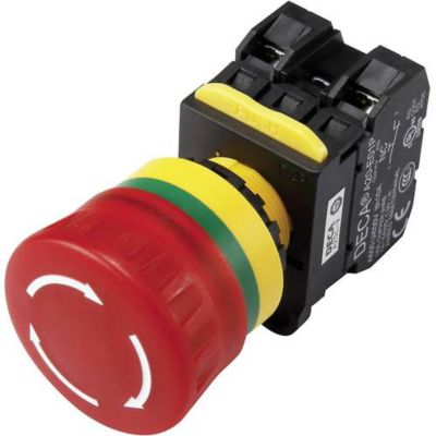 DECA A20L V4E02Q6R bouton d'arrêt d'urgence 22 3 mm 240 V AC verrouillage rotatif