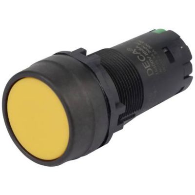 Interrupteur à pression encastrable CP2B A1E10Y 400 V jaune montage 22 3 mm