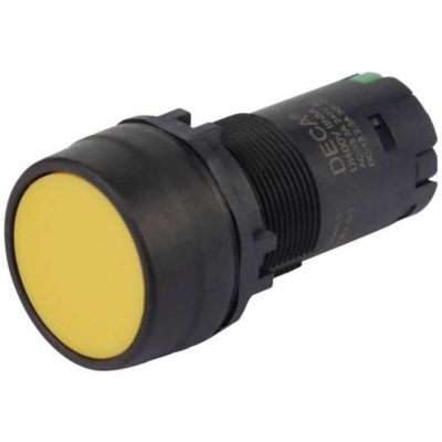 Interrupteur à pression 400 V rappel montage encastré 29 mm jaune CP2B M1E10Y
