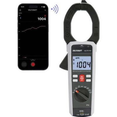 VOLTCRAFT VC771 Pince ampèremétrique étalonné ISO numérique enregistreur de données avec trousse protégé contre les projections deau IP54 CAT III 1500 V - vue 2