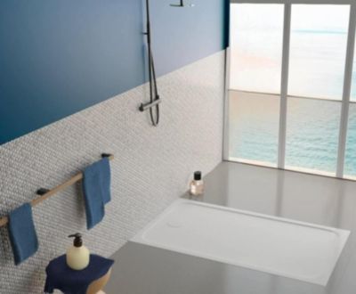 Receveur de douche 80 x 140 cm en céramique, blanc, Villeroy & Boch Slim