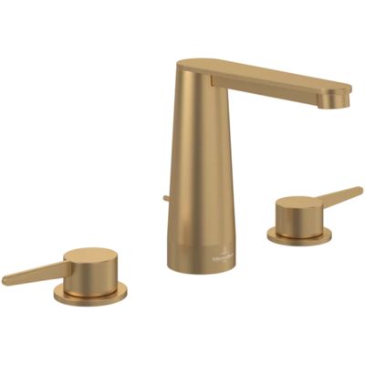 Mitigeur lavabo 3 trous VILLEROY ET BOCH Conum sans tirette Or brossé