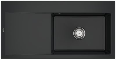 Évier en céramique 1 cuve à droite à encastrer Villeroy & Boch Subway Style noir mat - Villeroy Et Boch