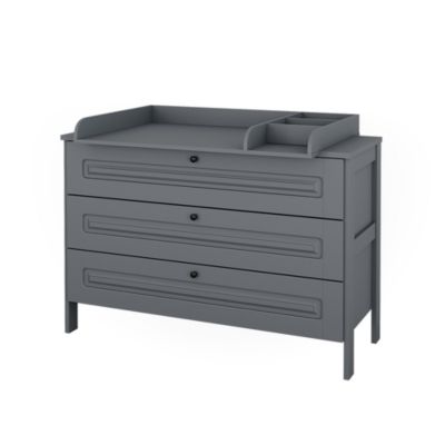 Vitalispa Commode à langer Gris 133x98.4cm avec 3 tiroirs
