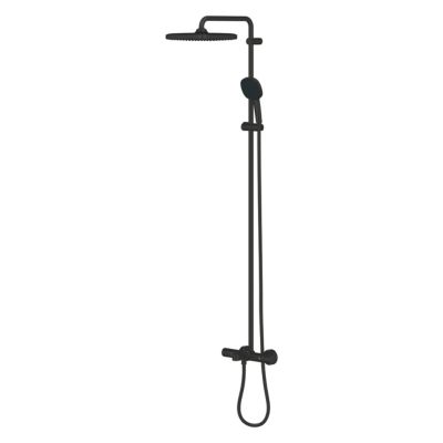 Grohe Vitalio Comfort 250 colonne de douche thermostatique bain/douche + douche de tête + douchette à main, noir mat (G269842431)