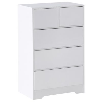 Commode à 5 tiroirs ALBERTA Blanc
