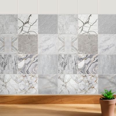 Jonc Bombé En Micro Mosaïque Synthétique Vert D'eau – Style Vintage Et Brillant