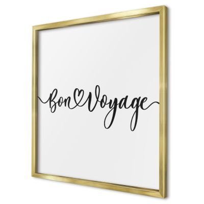 Tableau magnétique Wallfluent 50x50 Bon voyage dans un cadre doré D'organisation Mural image