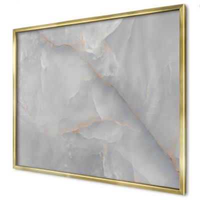 Tableau magnétique Wallfluent 80x60 veines grises dans un cadre doré D'organisation Mural image