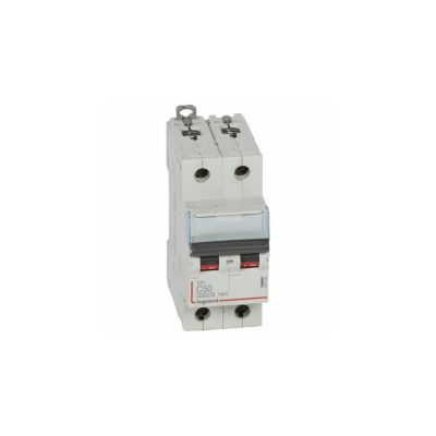 407789 Disjoncteur Bipolaire 50a - 2p Courbe C - 6/10ka - à Vis - Legrand Dx3