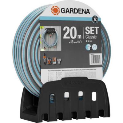 Tuyau darrosage Gardena Classic 20m Résistant aux intempéries Porte tuyau mural - vue 7