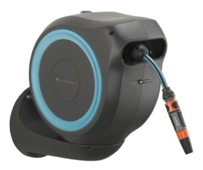 Dévidoir automatique mural Gardena RollUp équipé avec tuyau d'arrosage 15m