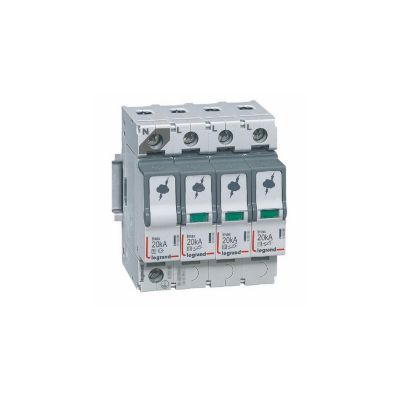 412225 Legrand - Parafoudre Triphasé + Neutre De Type 2 Débrochable - 20 Ka - Report De Signalisation