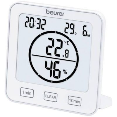 Beurer HM 22, thermo-hygromètre avec minuterie et affichage date/heure Blanc unisex - vue 4
