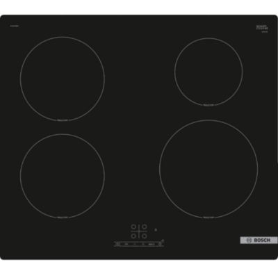 Table de cuisson induction 60cm 4 feux 4600w noir Bosch PUE61RBB5E série 4