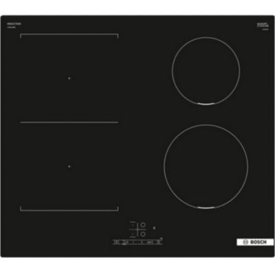 Table de cuisson induction 60cm 4 feux 7400w noir Bosch PVQ611BB6E Série 4