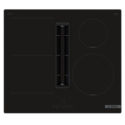 Table de cuisson aspirante induction 60cm 4 foyers 7400w noir Bosch PVS611B16E