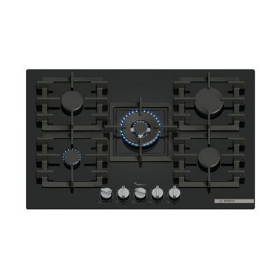 Table de cuisson gaz 75cm 5 feux 11500w noir Bosch PPQ7A6I40