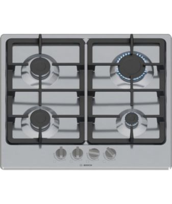Table de cuisson a gaz - BOSCH Série 4 - 4 foyers - 52 x 58,2 x 4,5 cm - PGP6B5K90 - Inox