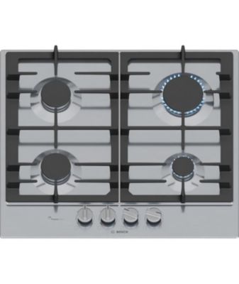 Table de cuisson a gaz - BOSCH Série 6 - 4 foyers - 52 x 58,2 x 4,5 cm - PCP6A5I90 - Inox