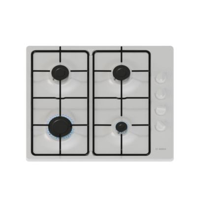 BOSCH Table de cuisson gaz 4 bruleurs blanc - PBP6B2K80