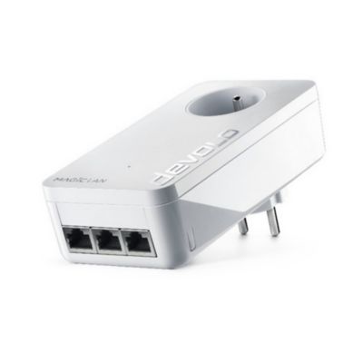 Kit de 1 adaptateurs CPL 2400 Mbits, Magic 2 LAN triple, avec 3 ports Ethernet