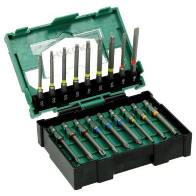 HiKOKI 40030022 Jeu de 18 embouts 75 mm emmanchement 14" PH PZ Torx SL HEX