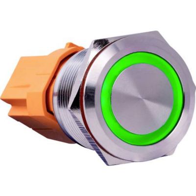 Bouton poussoir inox étanche 22 mm LED 250 VAC montage encastré