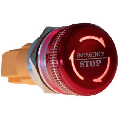 Bouton d'arrêt d'urgence à accrochage Button22NA 02 220 250 V acier inoxydable LED bicolore
