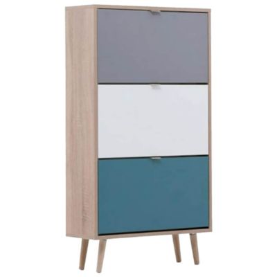 Finori Armoire à chaussures C uba 42 Chêne Sonoma et tricolore - vue 2