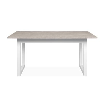 Table à Manger Extensible décor Travertin et Blanc L160/200 cm - HOUSTON