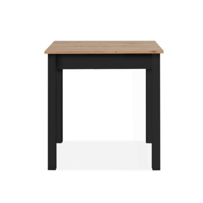Calicosy Table à Manger CAPRI - Chêne Artisan & Noir - Carré - 4 personnes - 90 x 67 x 76 cm Marron - vue 2