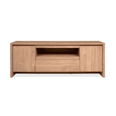Meuble TV 2 portes, 1 tiroir et 1 niche effet bois L163 cm - SOREN